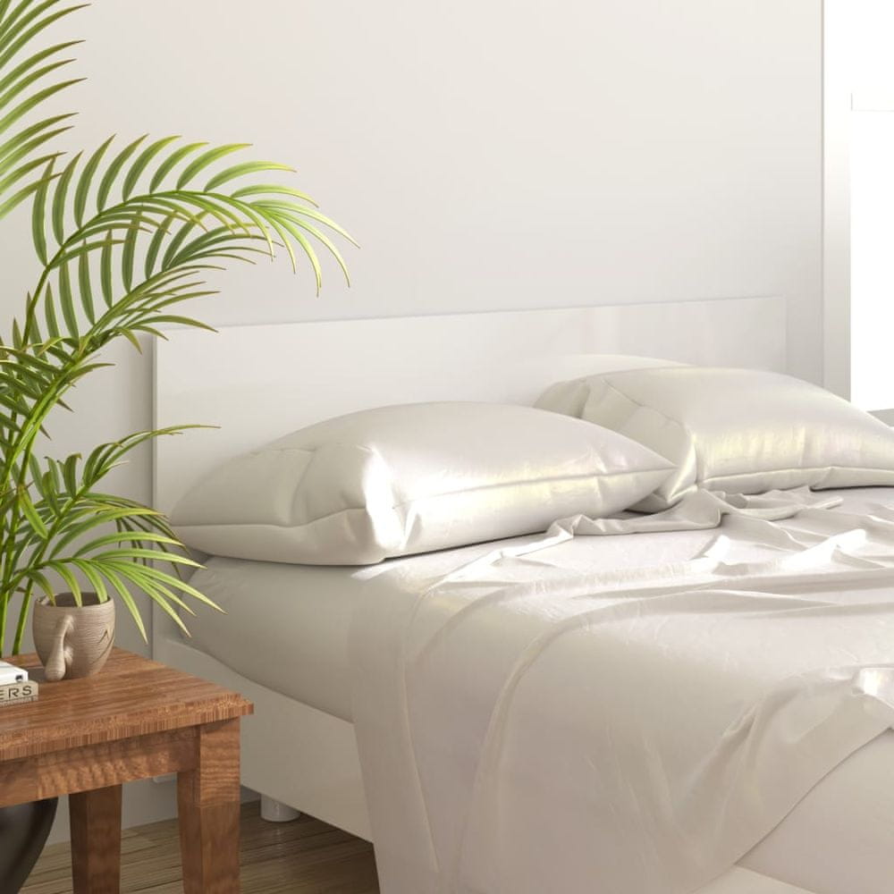 Vidaxl Čelo postele, lesklá biela, 160x1,5x80 cm